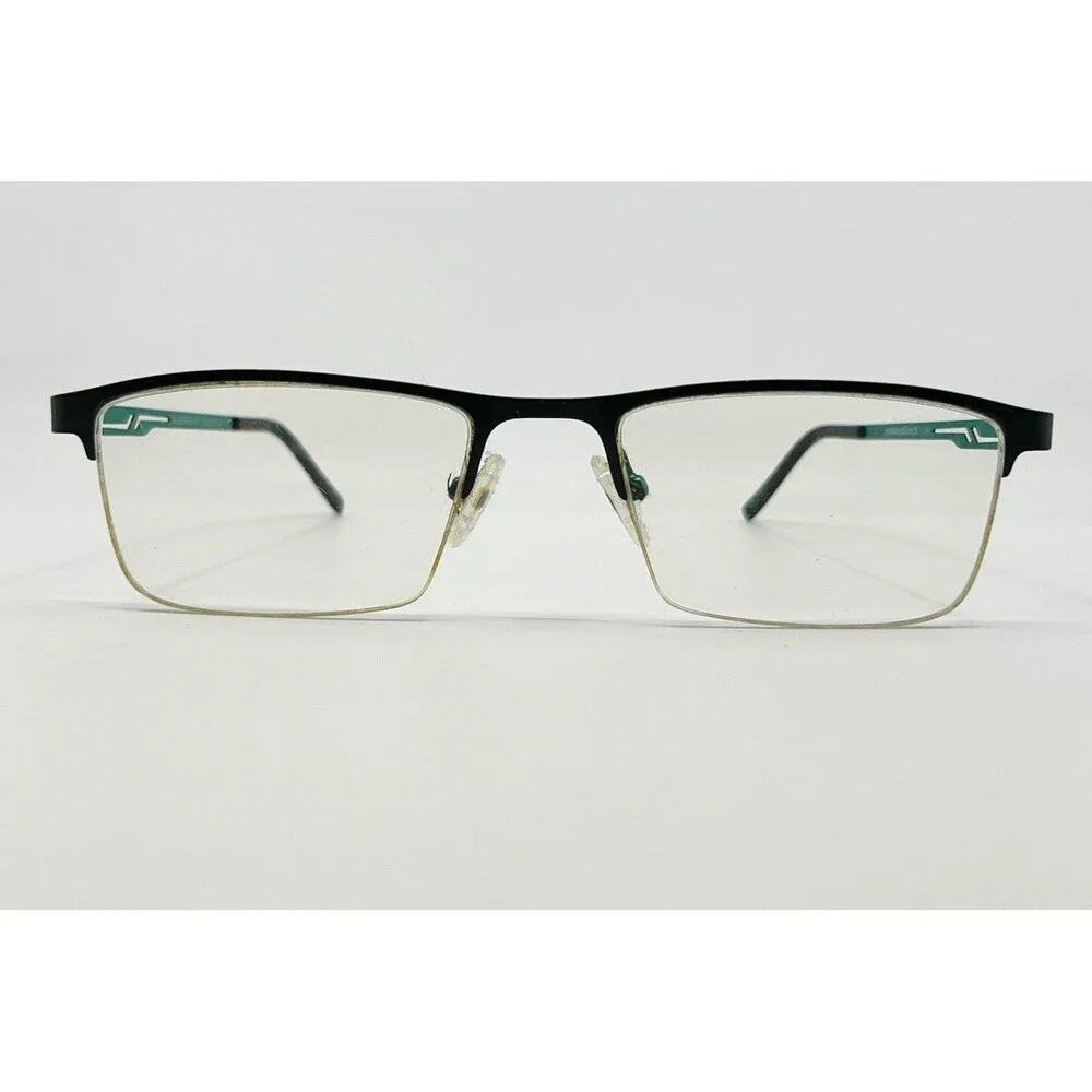 Eyebuydirect Algorithm Glasses Men Black Green Semi-Rimless Rectangle 53-19-145